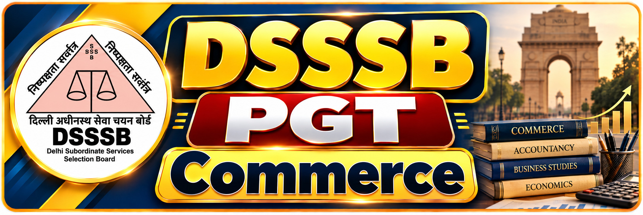 DSSSB PGT Commerce coaching course banner - Srijjan Institute Jaipur