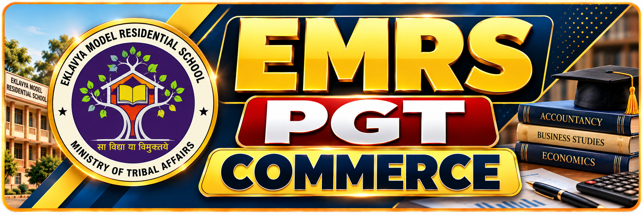 EMRS PGT Commerce coaching course banner - Srijjan Institute Jaipur