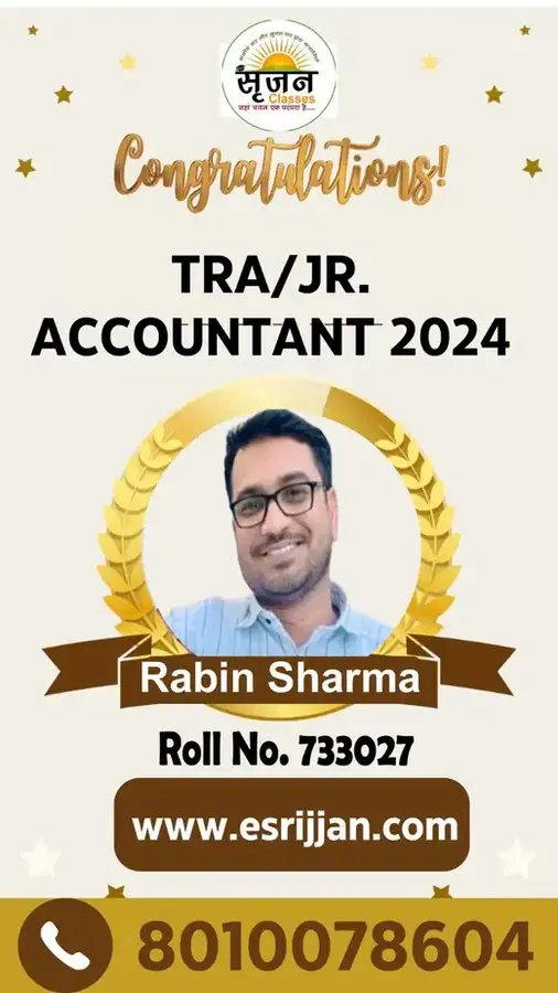 Rabin Sharma - RSMSSB TRA Junior Accountant 2024 selected student