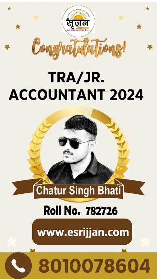 Chatur Singh Bhati - RSMSSB TRA Junior Accountant 2024 selected student