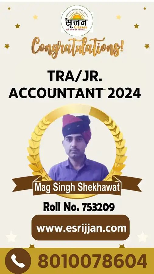Mag Singh Shekhawat - RSMSSB TRA Junior Accountant 2024 selected student