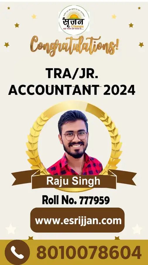 Raju Singh - RSMSSB TRA Junior Accountant 2024 selected student