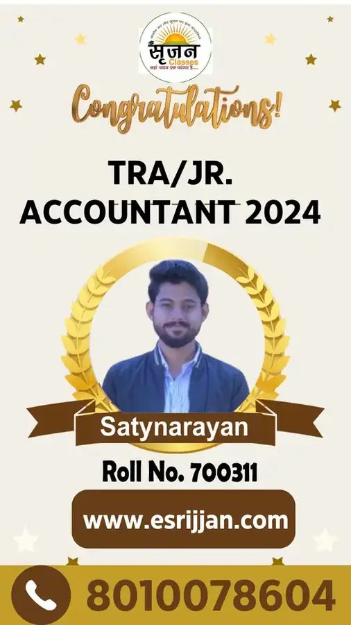 Satynarayan - RSMSSB TRA Junior Accountant 2024 selected student
