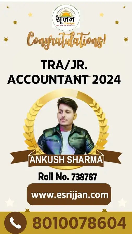 ANKUSH SHARMA - RSMSSB TRA Junior Accountant 2024 selected student