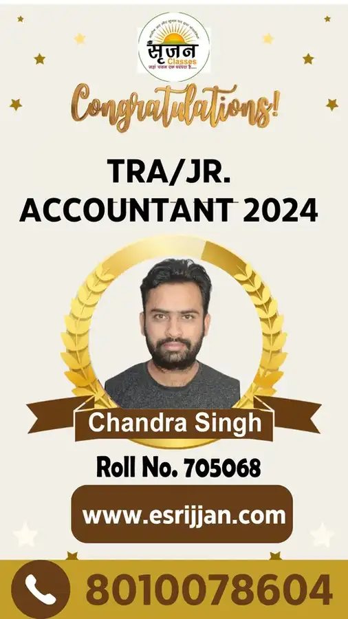 Chandra Singh - RSMSSB TRA Junior Accountant 2024 selected student