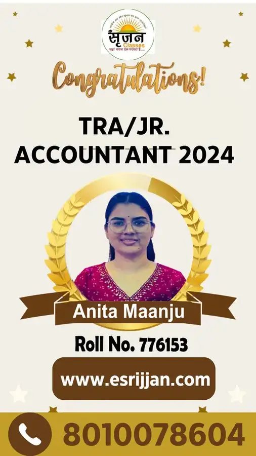 Anita Maanju - RSMSSB TRA Junior Accountant 2024 selected student